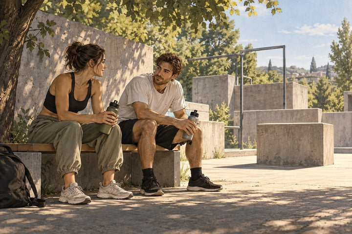 Kuvitus vesitauosta varjossa ulkoharjoittelualueen vieressä.