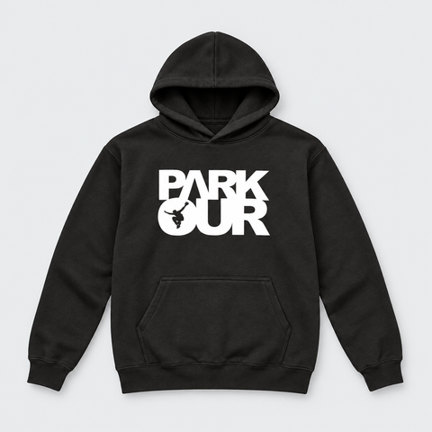 Hoodie w/ Parkour box, black/white
