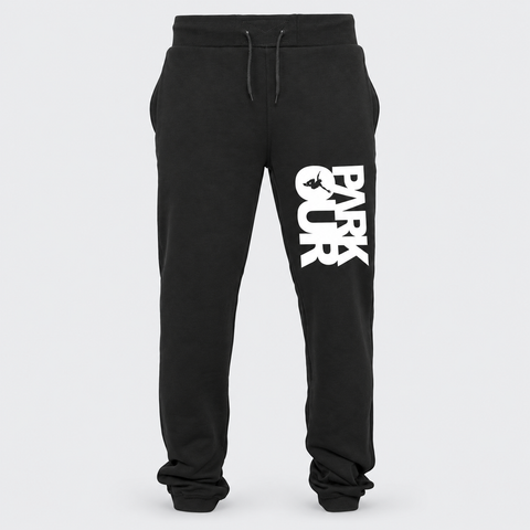 YOUNG Street Sweatpants w/ PARKOUR box, black/white