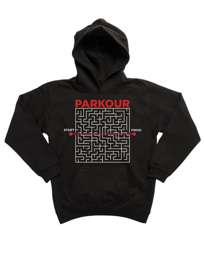 Parkourshoppen Hoodie PARKOUR "From A to B" Hoodie, sort/rød