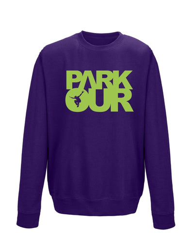 Parkourshoppen Bluser Sweatshirt m/ Parkour box, lilla/grøn