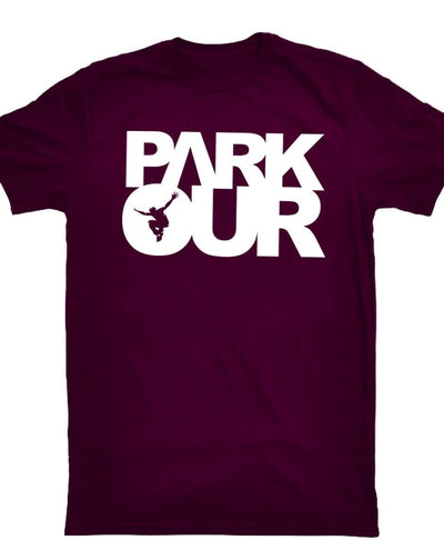 Parkourshoppen T-Shirt T-shirt m/ Parkour box, bordeaux/hvid
