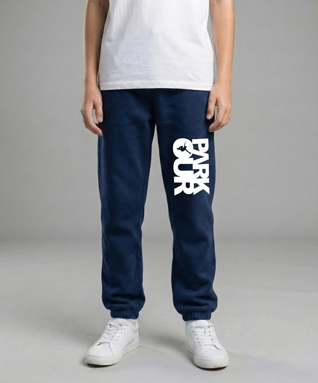 PARKOUR Box parkourbukser, navy blå/hvid - parkourshoppen