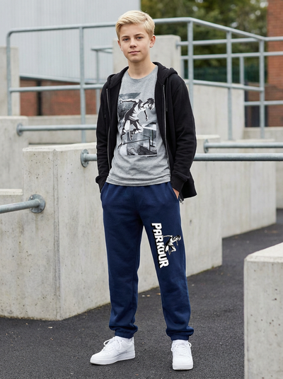 "Traceur" parkourbukser, navy blå/hvid