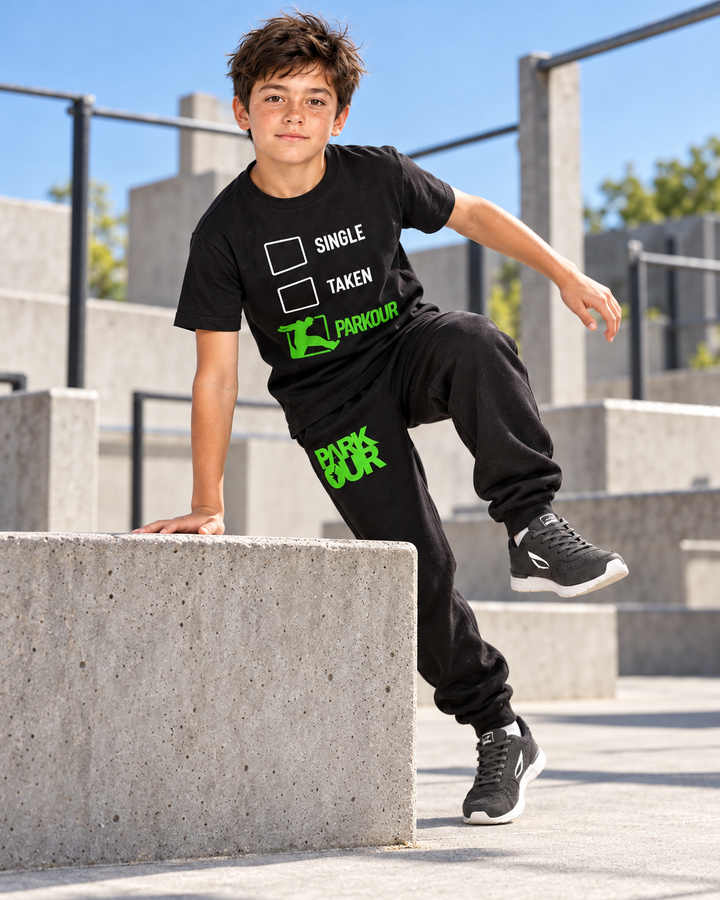 Single Taken Parkour T-shirt, sort – i brug under parkour