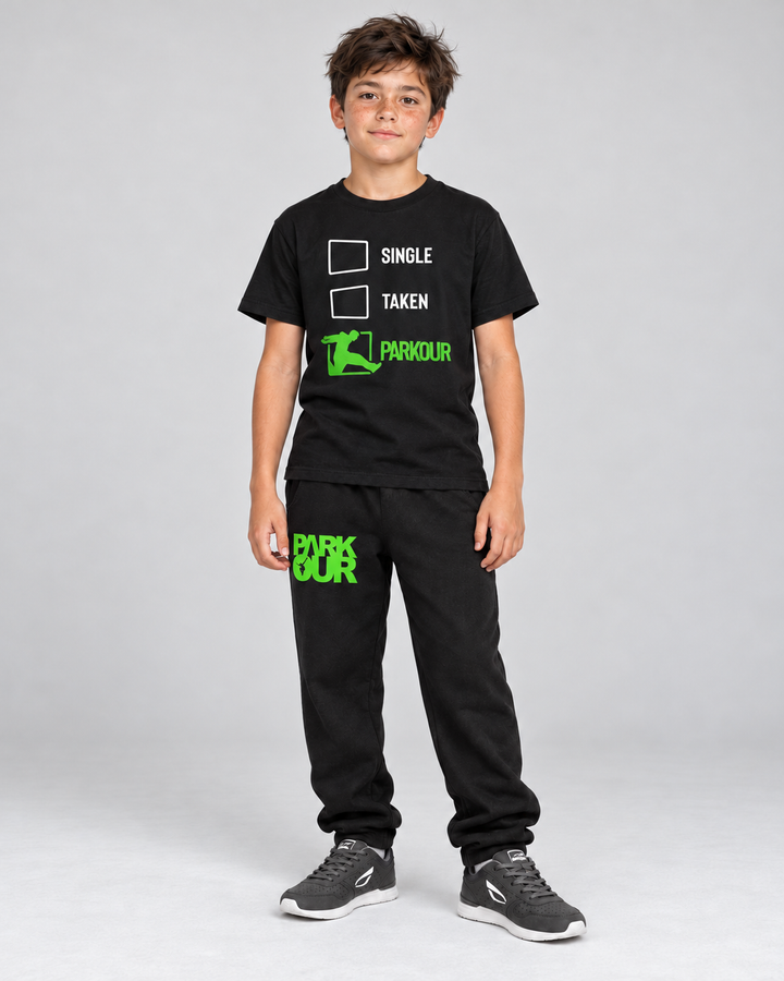 Single Taken Parkour T-shirt, sort – på model forfra