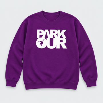 Parkour Sweatshirt w/box logo, purple/white