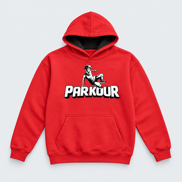 "Traceur" Hoodie, rot/weiß