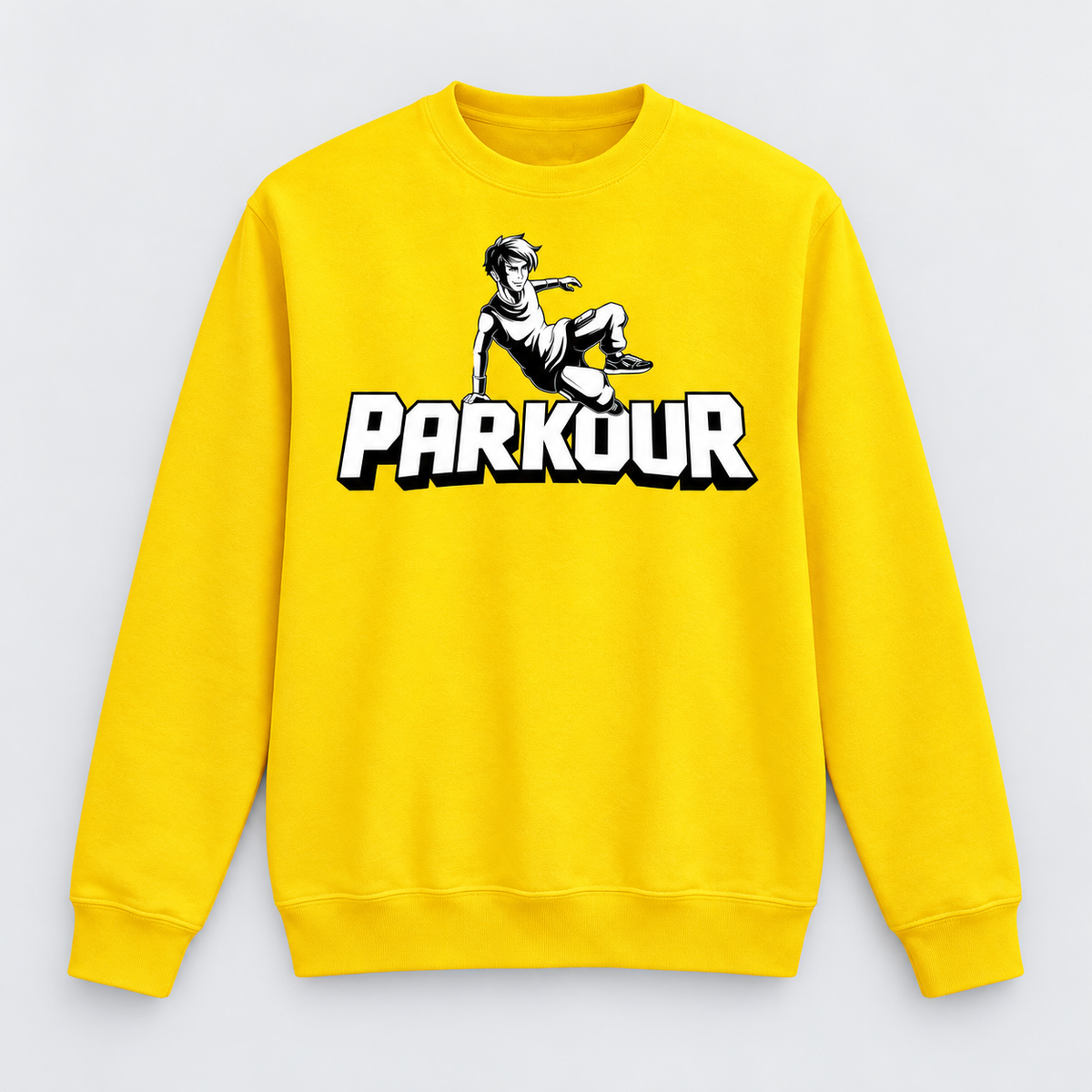 Traceur Sweatshirt, gul – produktfoto på lys grå baggrund