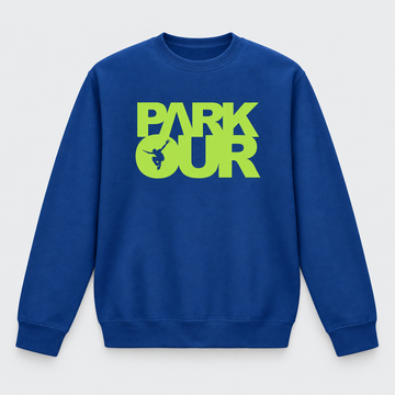 Sudadera con caja de parkour, azul/verde