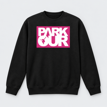 Genser m/ Parkour-boks, sort/rosa/hvit 