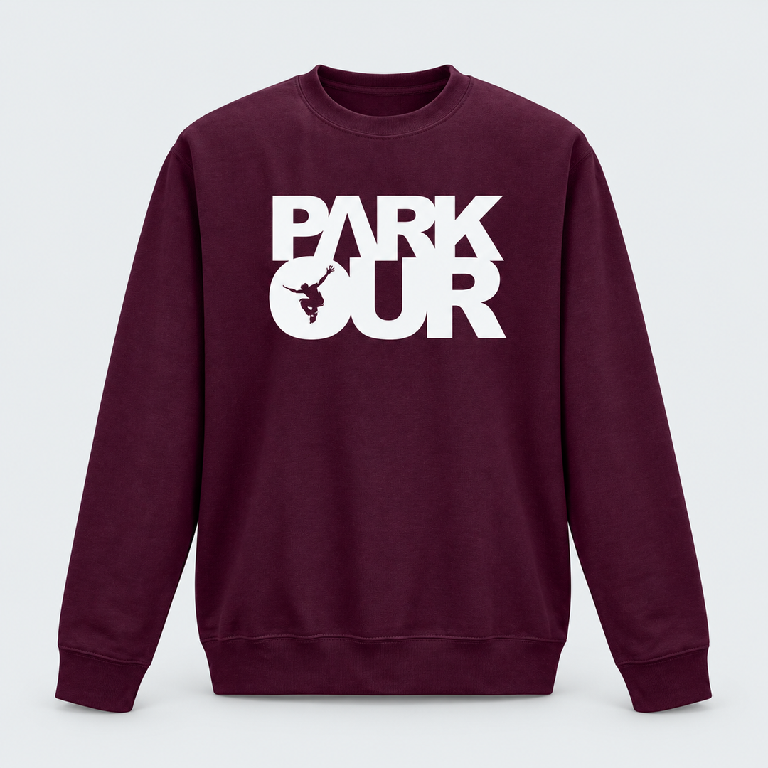 Sweatshirt m/ Parkour box, bordeaux/hvid Bluser Parkourshoppen
