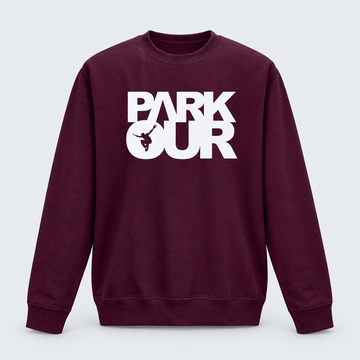 Sweatshirt mit Parkour-Box, bordeaux/weiß