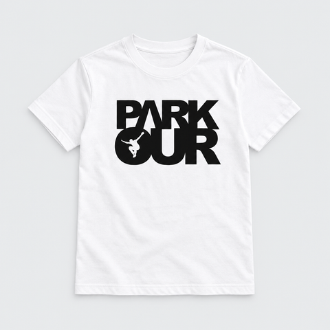 T-shirt w/ Parkour box, white/black