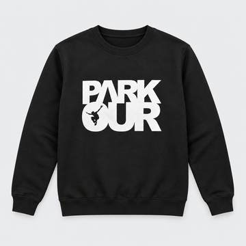 Sweatshirt w/ Parkour box, black/white