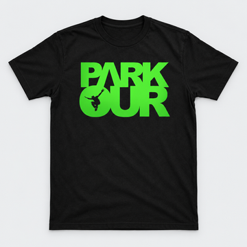 T-shirt m/ Parkour box, sort/grøn