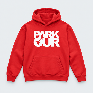 Hoodie mit Parkour-Box, rot/weiß