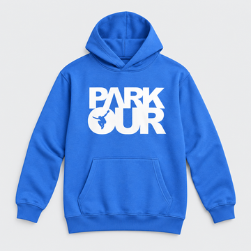Hoodie w/ Parkour box, blue/white