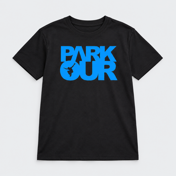 T-Shirt mit Parkour-Box, schwarz/blau