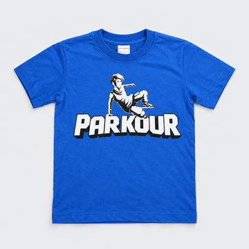 "Traceur" T-Shirt, blau/weiß