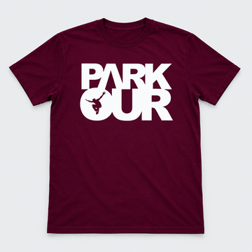 T-shirt m/ Parkourbox, vinröd/vit
