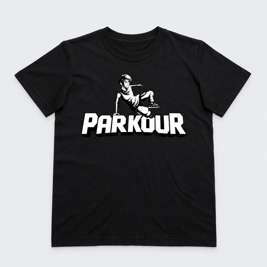 Traceur T-shirt, sort/hvid T-Shirt Parkourshoppen