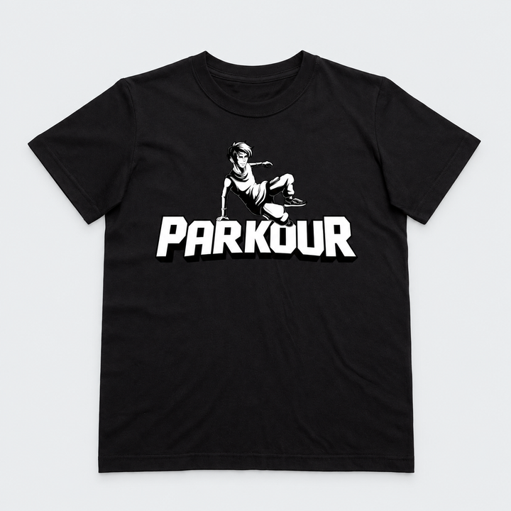 Traceur T-shirt, sort/hvid – produktfoto på lys grå baggrund