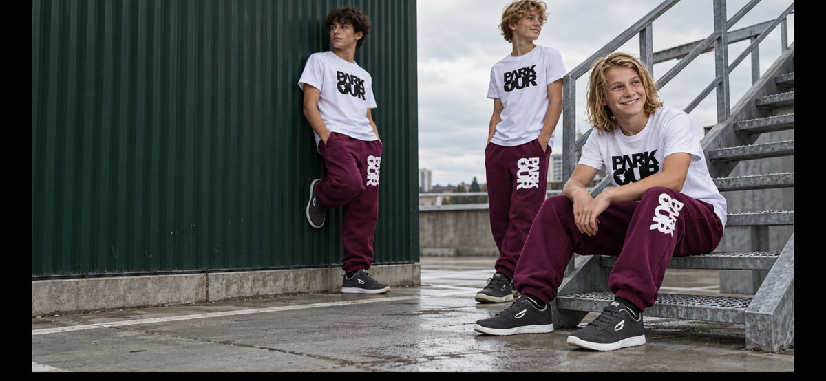 Parkourshoppen – parkourvaatteet ja harmaat JIYO-parkourkengät