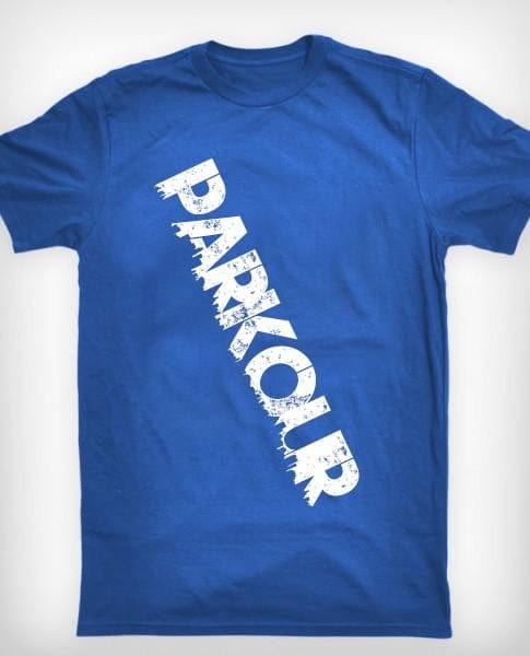 Parkourshoppen T-Shirt Parkour T-shirt, blå m/ hvid