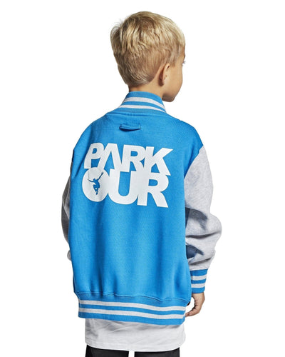 College jakke med PARKOUR box, blå/grå Jakker Parkourshoppen