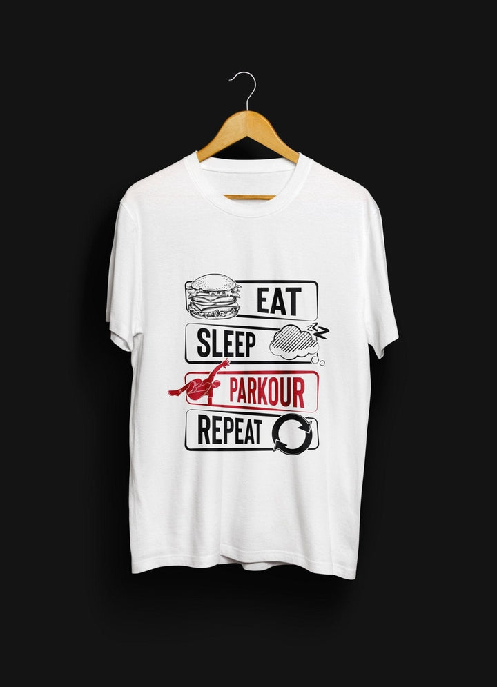 🏃‍♂️ Cool Statement Tee: "Eat - Sleep - Parkour - Repeat" T-Shirt Parkourshoppen