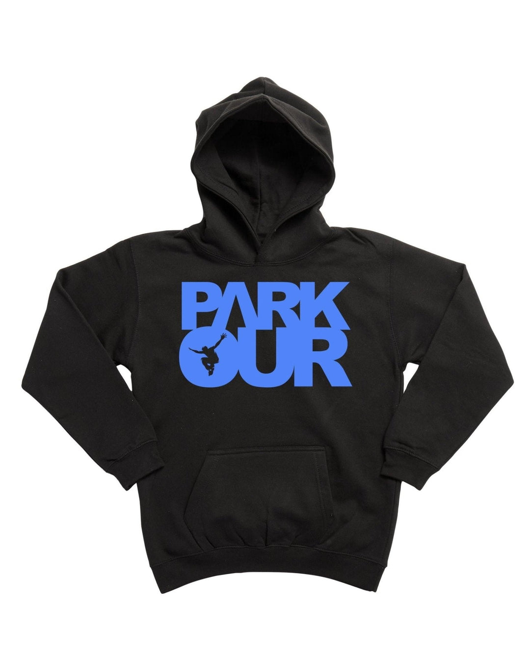 Hoodie m/ Parkour box, blå/sort Hoodie Parkourshoppen