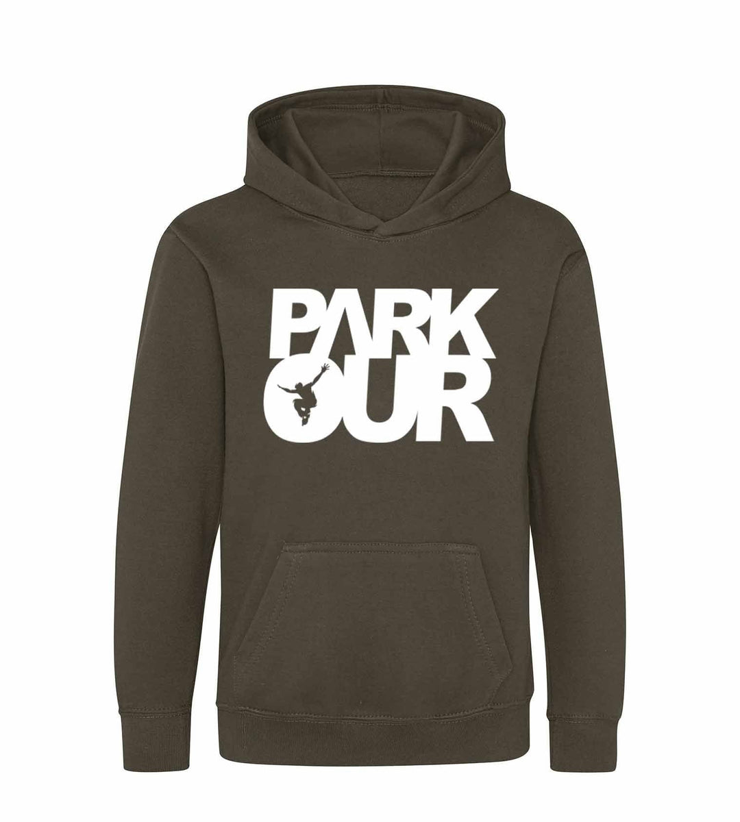 Hoodie m/ Parkour box, Oliven grøn Hoodie Parkourshoppen