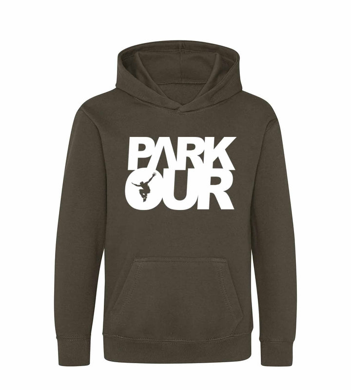Hoodie m/ Parkour box, Oliven grøn Hoodie Parkourshoppen
