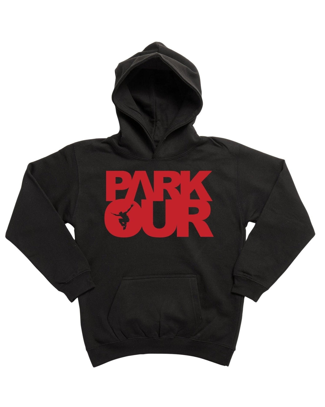 Hoodie med box logo, sort/rød Hoodie Parkourshoppen
