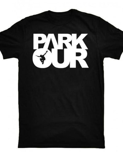 parkourshop T-Shirt 9-10 år / Sort T-shirt med box logo