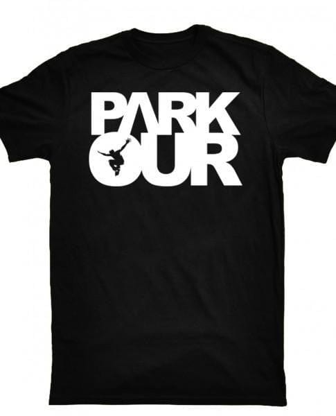 parkourshop T-Shirt 9-10 år / Sort T-shirt med box logo