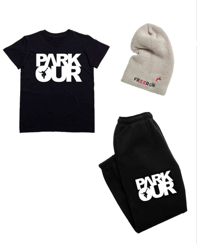 Parkour Startpakke - small, sort/hvid Træningssæt Parkourshoppen