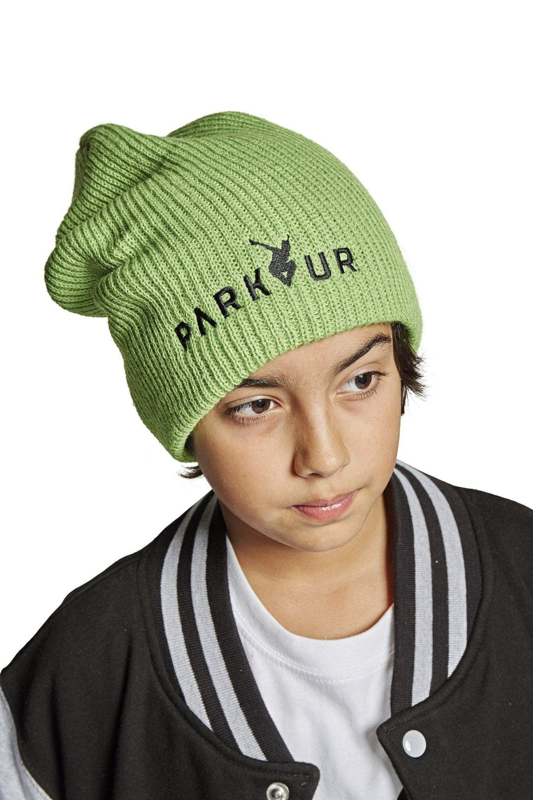 Parkour hue med PARKOUR, grøn Hue Parkourshoppen