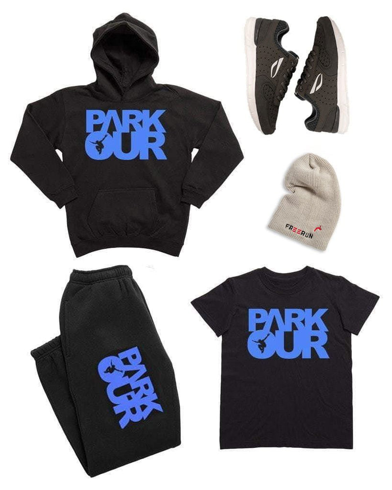 Parkour Startpakke - Stor, (svart med blått) - Parkourshoppen