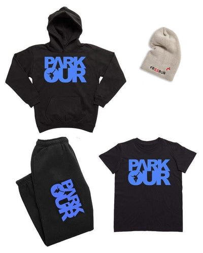 Parkour startpaket - Medium ( svart med blått ) - Parkourshoppen