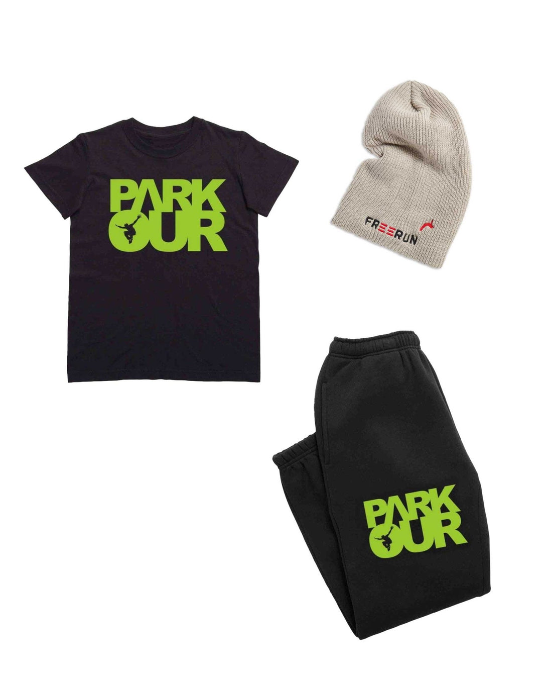 Parkour startpakke - Small ( sort med grøn ) Træningssæt Parkourshoppen