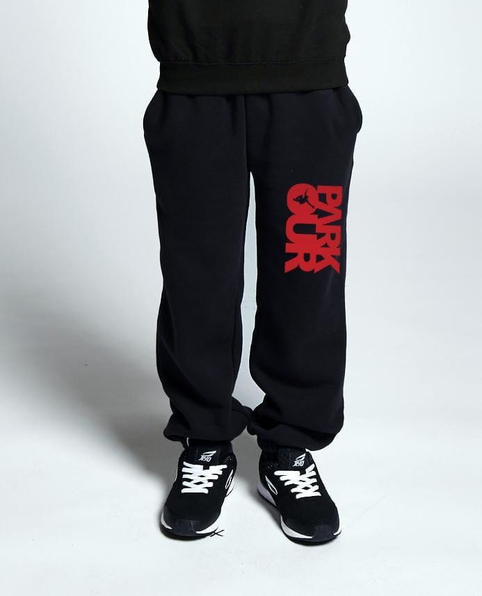 Parkourbukser m/ Parkour box, sort/rød Bukser Parkourshoppen