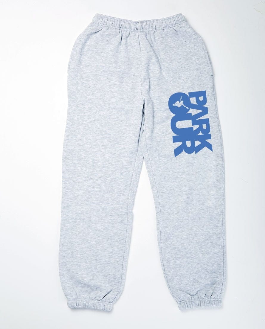 Parkourbukser med Parkour logo, grå/blå Bukser Parkourshoppen