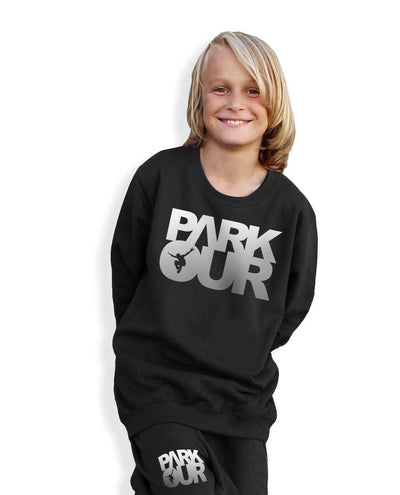 Parkourshoppen Bluser Parkour-genser med logo, svart/sølv