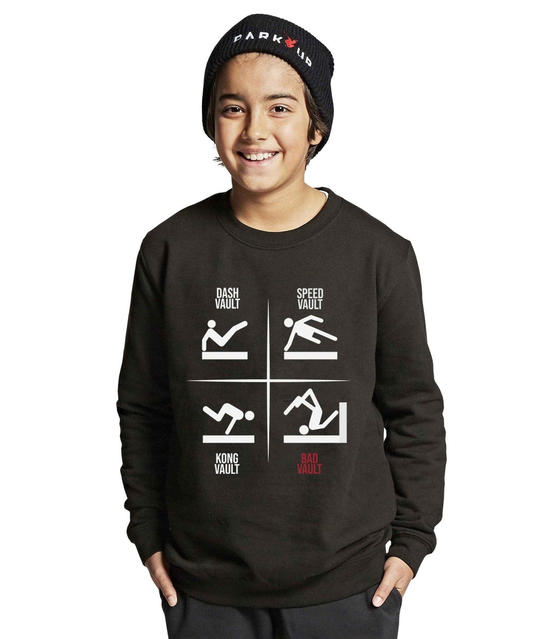 Sjov "BAD VAULT" Parkour Bluse, sort Bluser Parkourshoppen