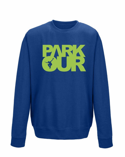 Parkourshoppen Blusar Sweatshirt med Parkour-box, blå/grön