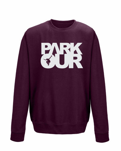 Parkourshoppen Blusar Sweatshirt med Parkour-box, vinröd/vit