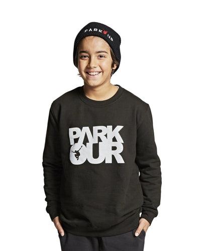 Parkourshoppen Bluser Sweatshirt m/ Parkour box, sort/hvid