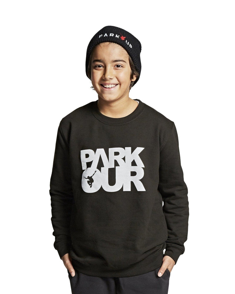 Sweatshirt m/ Parkour box, sort/hvid Bluser Parkourshoppen